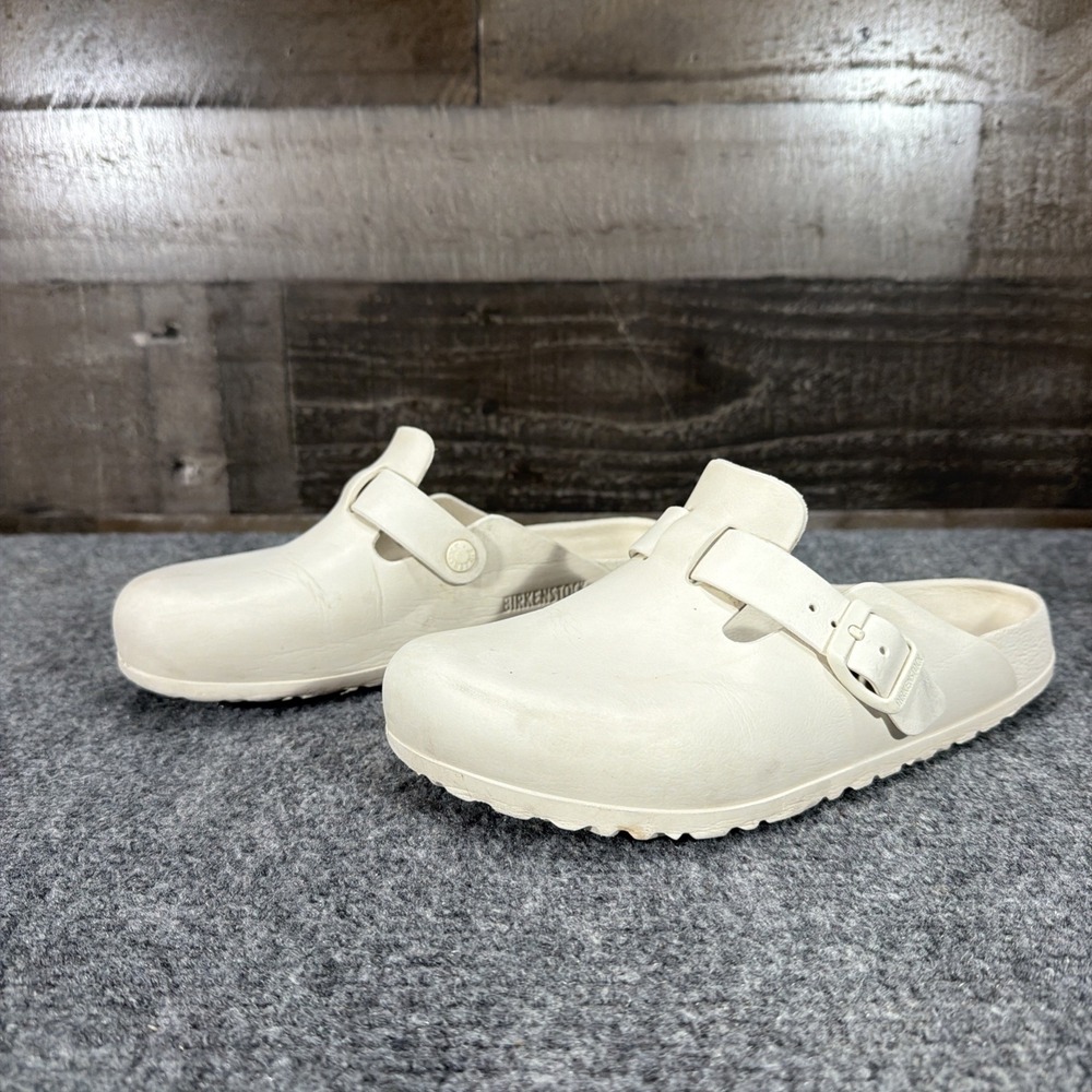 Birkenstock Boston EVA 38 Womens 7 Mens 5 White Close toe Sandals Comfort